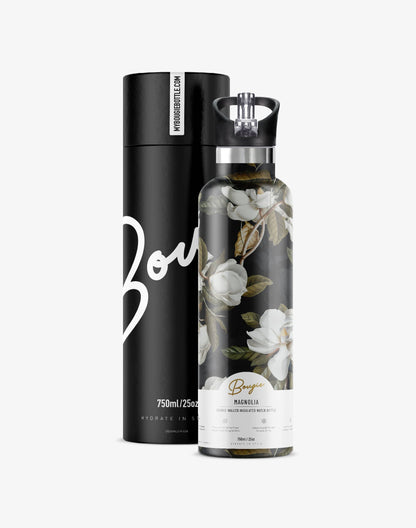 My Bougie Bottle - MAGNOLIA Dark Garden 25 oz Insulated Water Bottle : Gift Tube