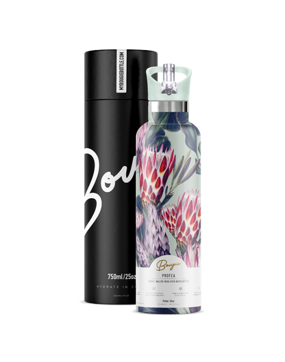 My Bougie Bottle - PROTEA  Desert Flower 25 oz Insulated Water Bottle : Green / Gift Tube
