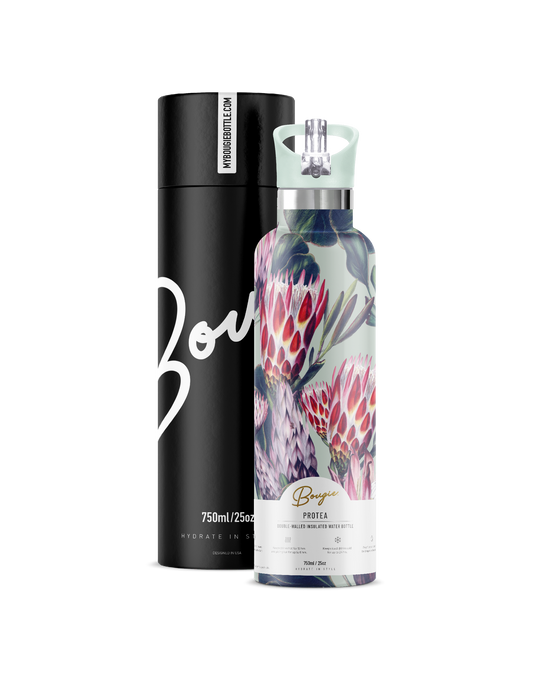 My Bougie Bottle - PROTEA  Desert Flower 25 oz Insulated Water Bottle : Green / Gift Tube