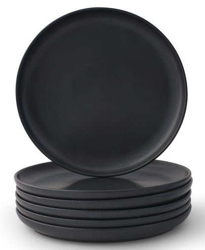 JoyJolt - JoyJolt Mesa 6-Piece Stoneware Dinner Plates Set – 10.5”: Matte Sage Green