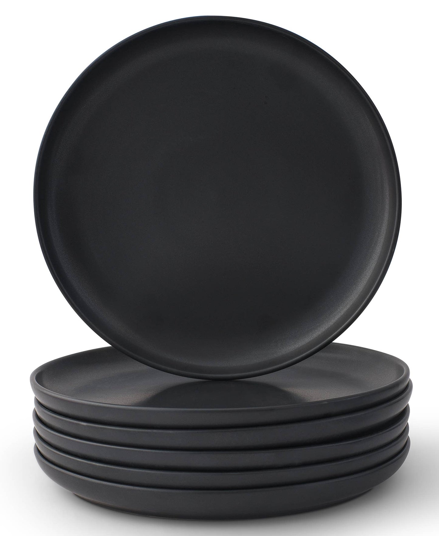 JoyJolt - JoyJolt Mesa 6-Piece Stoneware Dinner Plates Set – 10.5”: Matte Linen