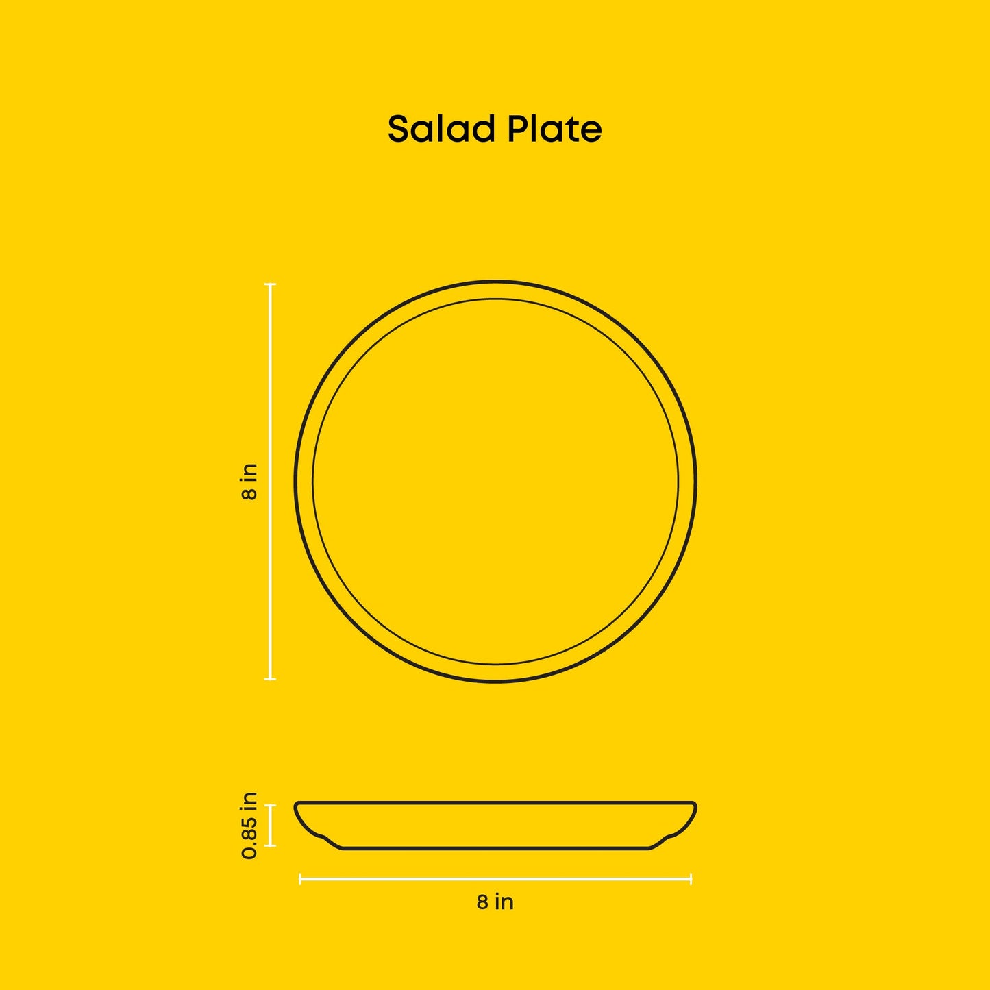 JoyJolt - JoyJolt Mesa 6-Piece Stoneware Salad Plates Set – 8”: Matte Linen
