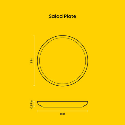 JoyJolt - JoyJolt Mesa 6-Piece Stoneware Salad Plates Set – 8”: Matte Linen