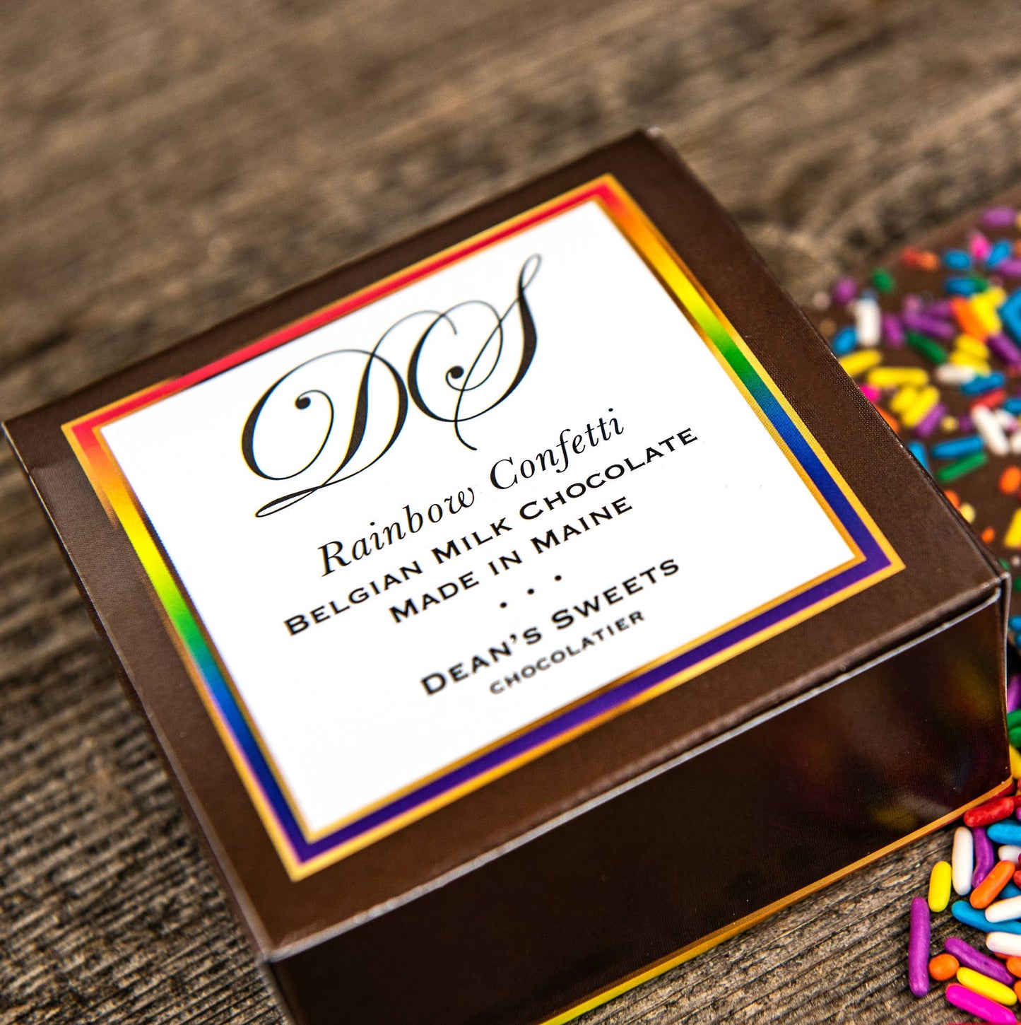 Dean's Sweets - Rainbow Confetti Milk Chocolate Squares