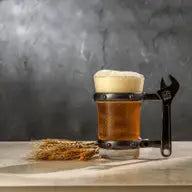 JoyJolt - Adjustable Wrench Glass Beer Mug, 17 oz