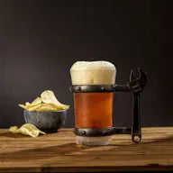 JoyJolt - Adjustable Wrench Glass Beer Mug, 17 oz