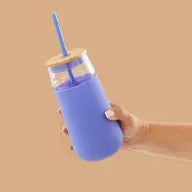 JoyJolt - Large Tumbler Cup with Lid, Sleeve and Two Straws