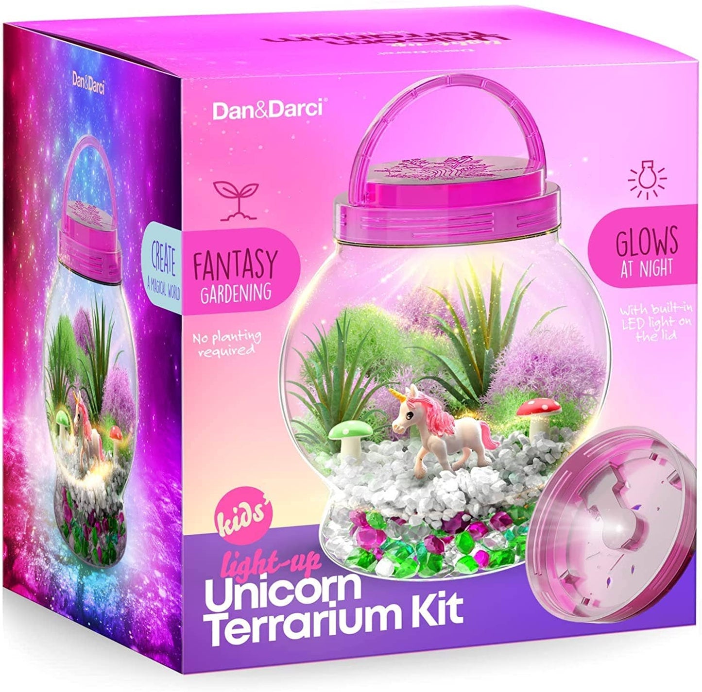 Surreal Brands - Light-Up Unicorn Terrarium Kit for Kids