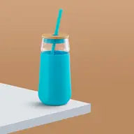 JoyJolt - Large Tumbler Cup with Lid, Sleeve and Two Straws
