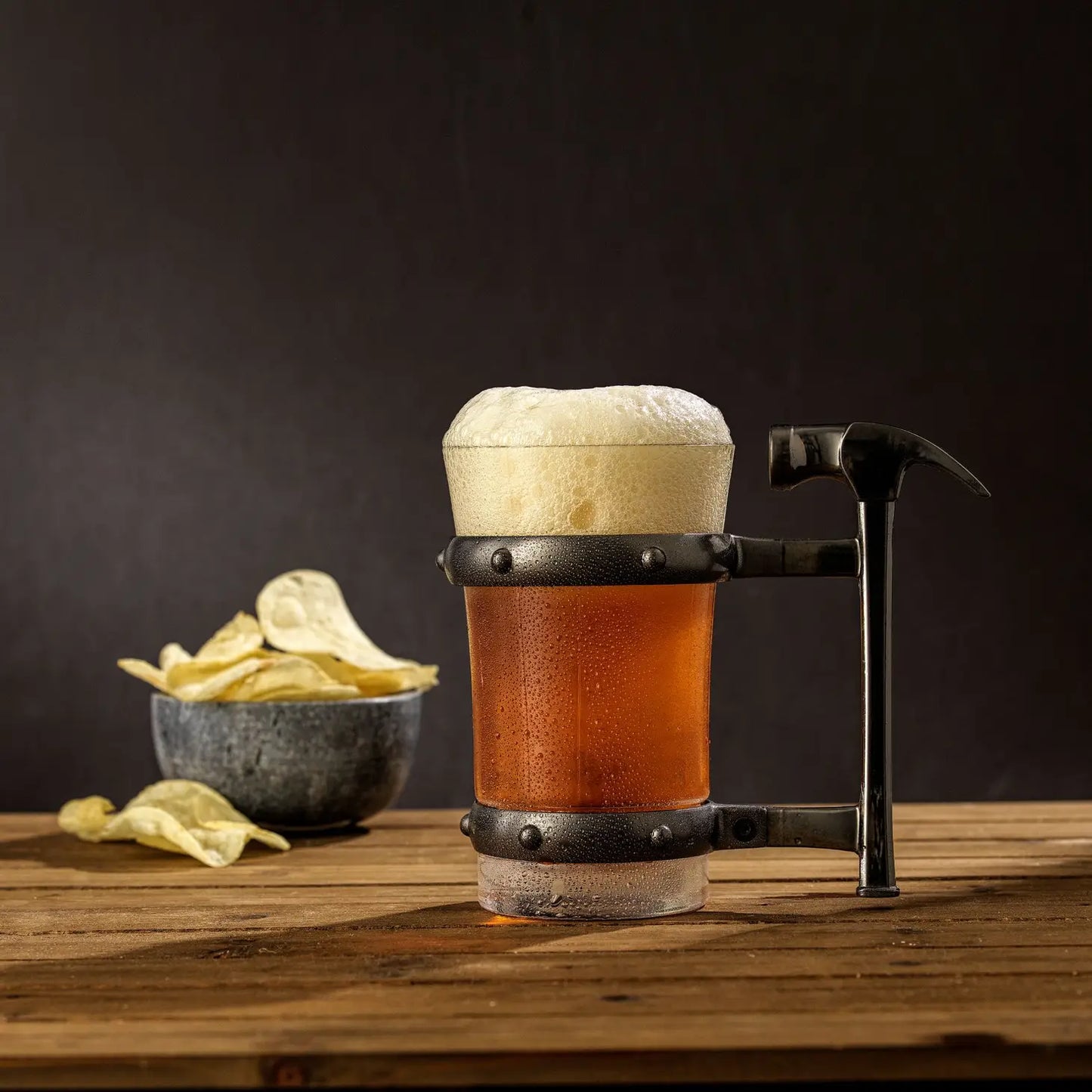 JoyJolt - Hammer Glass Beer Mug, 17 oz
