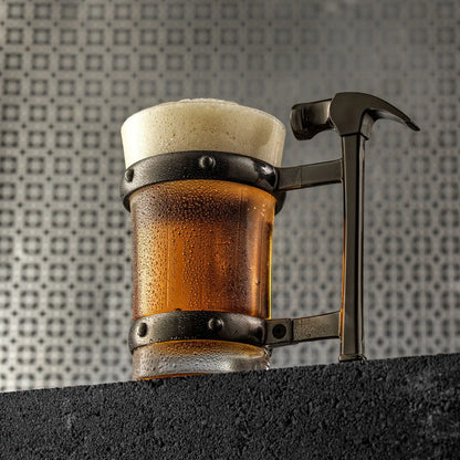 JoyJolt - Hammer Glass Beer Mug, 17 oz