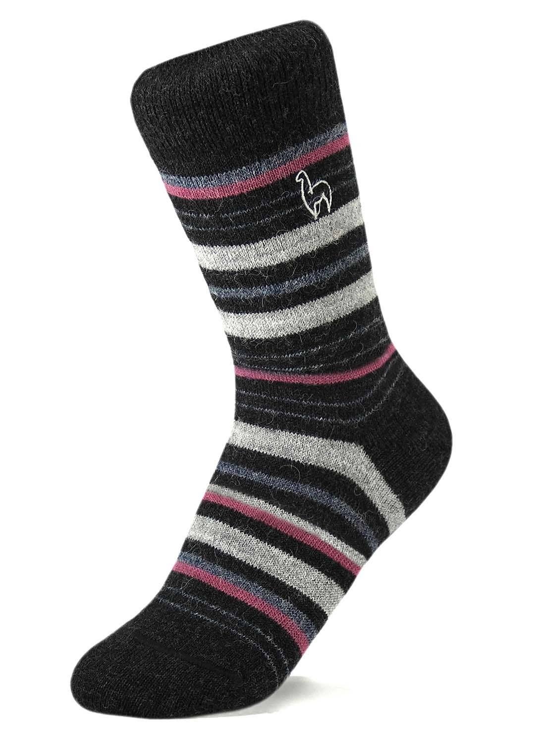 Alpaca Socks - Stripe - Mauve: Medium