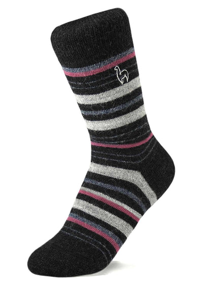 Alpaca Socks - Stripe - Mauve: Medium