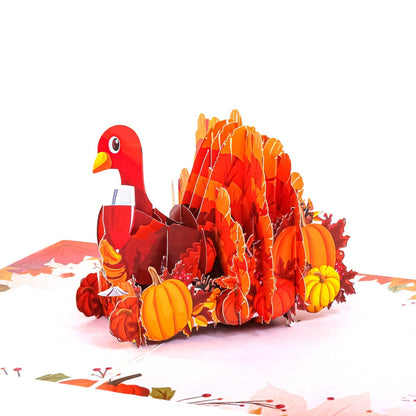 Wonder Paper Art - Turkey Thanksgiving pop up card